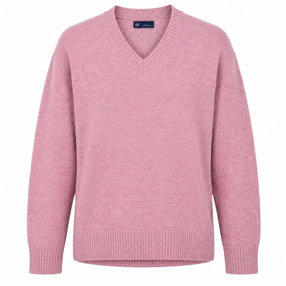 GAP V-Neck Sweater Alpaca Wool Blend Small Pink NWT Cozy Soft Girl